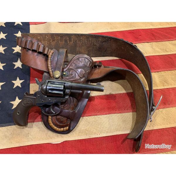 Colt 1877 Lightning 38 LC avec cuirs H.H. Heiser
