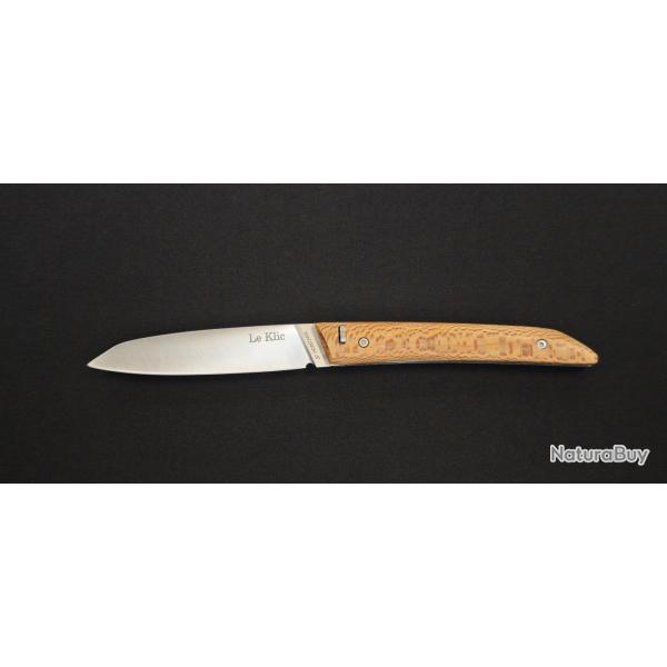 Le Klic JP Hontanx - Couteau pliant - Manche Platane - Lame inox 12C27N