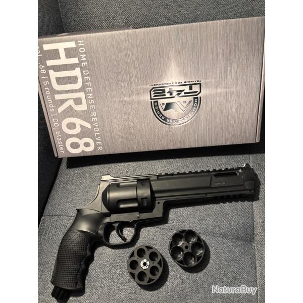 REVOLVER DE DEFENSE HD5 68T4E UMAREX 16 JOULES + 30 BILLES CAL 68 +1 CART.CO2