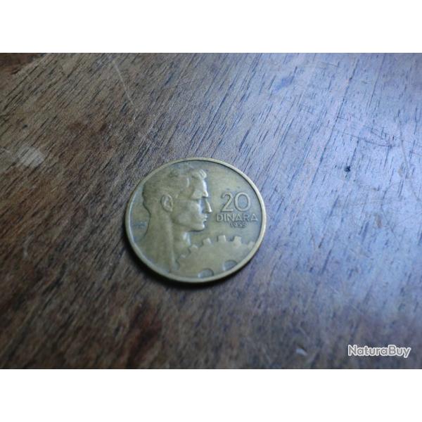 monnaie yougoslavie 20 dinara  1955