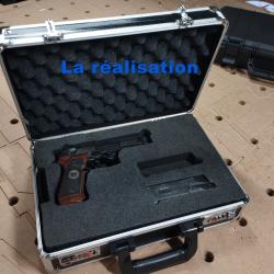Protection de vos armes : mallette de transport + mousse sur mesure.