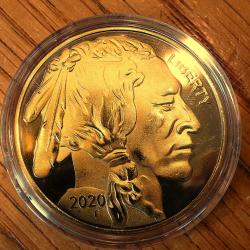 MAGNIFIQUE ET SUPERBE MONNAIE REPRO ( DE LA LIBERTY USA DE 2020  - T&Ecirc;TE D'INDIEN SIOUX AU TOP++++