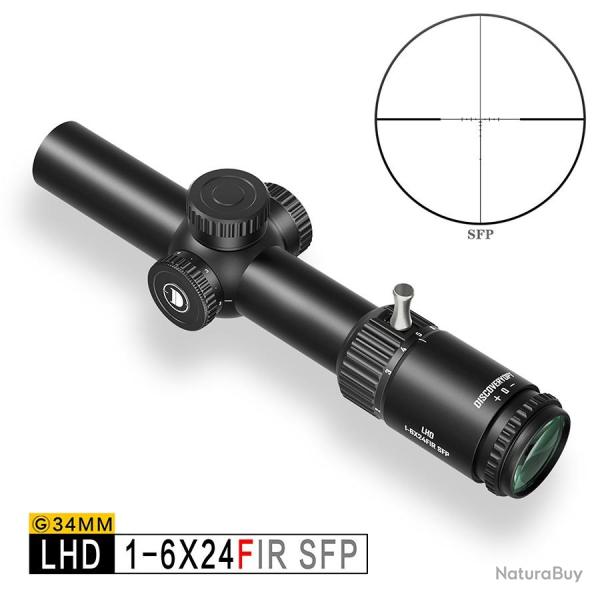 DISCOVERYOPT DISCOVERY LHD 1-6X24 SFIR SFP MOA 34MM FIBRE OPTIQUE LVPO + MONTAGE + NIVEAU INCLUS