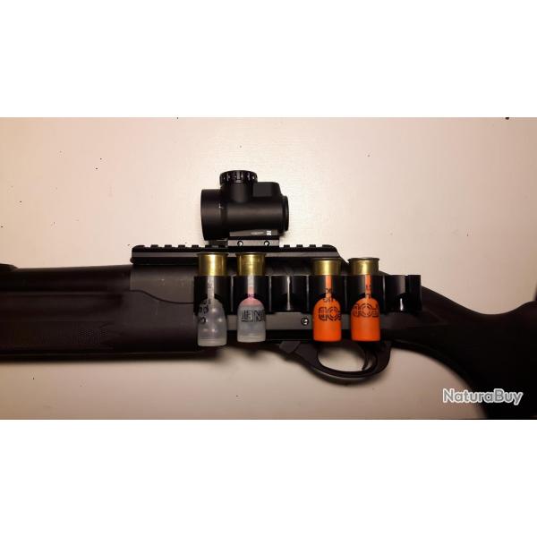 Rail picatinny avec porte 6 cartouches pour Fusil � pompe Remington 870
