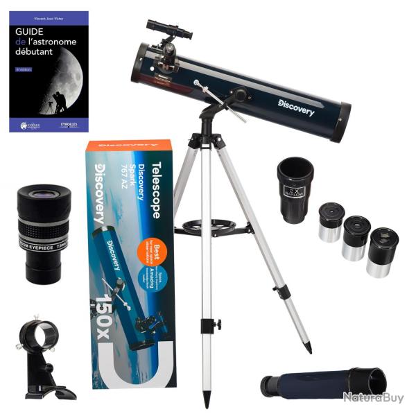T�lescope Discovery Spark 767 AZ avec Zoom, Guide d�butant, oculaires et accessoires