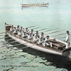 Carte Postale Ancienne - La Vie du Marin Un Canot-Major -N&deg;7048