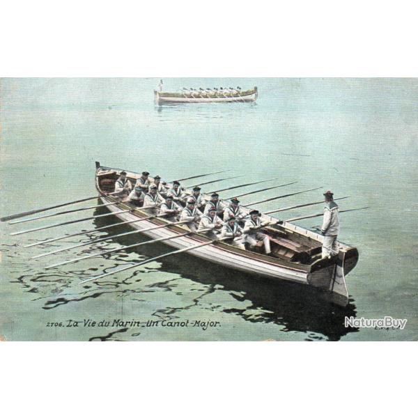 Carte Postale Ancienne - La Vie du Marin Un Canot-Major -N�7048