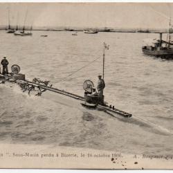 CPA - MARINE DE GUERRE  - SOUS - MARIN  Le" Lutin " perdu a Bizerie, le 16 octobre 1906 N&deg;7049