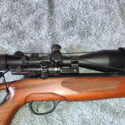 Carabine &agrave; plomb calibre 6,35 avec lunette 6x35-60 et lacer