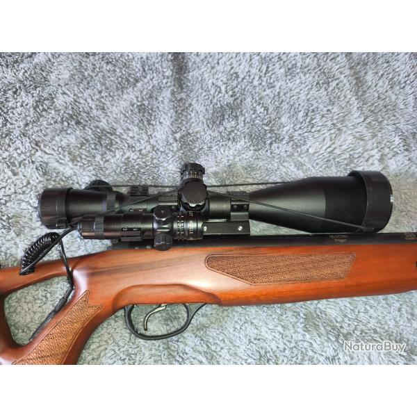 Carabine � plomb calibre 6,35 avec lunette 6x35-60 et lacer