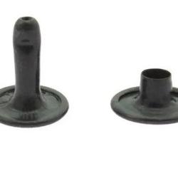 Rivet tubulaire double 12 /13 acier noir antique 100 pi&egrave;ces