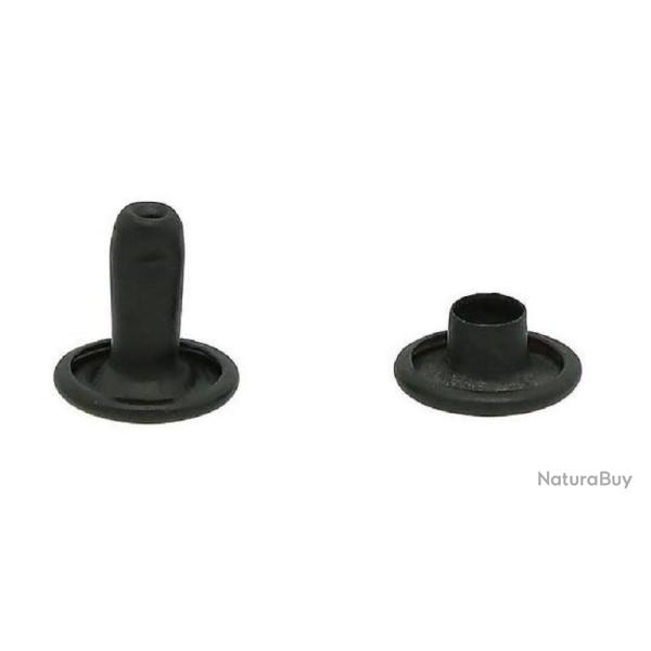 Rivet tubulaire double 8 /8 acier noir mat 20 pi�ces