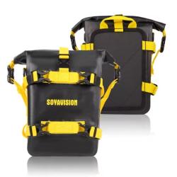 Sacs Etanches Moto (2pcs) Rangement Outils & Equipement pour Moto PVC Robuste Jaune/Noir