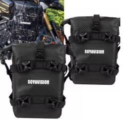 Sacs Etanches Moto (2pcs) Rangement Outils & Equipement pour Moto PVC Robuste Noir