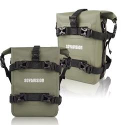 Sacs Etanches Moto (2pcs) Rangement Outils & Equipement pour Moto PVC Robuste Vert