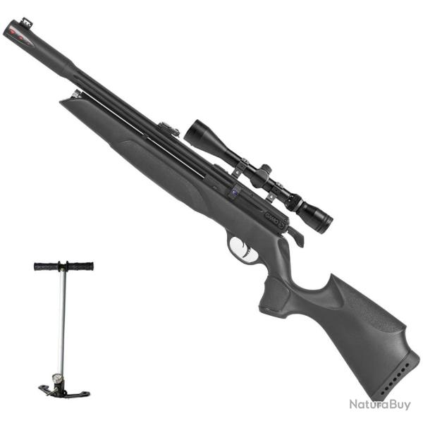 PACK CARABINE A PLOMB GAMO ARROW PCP 20 J CAL 4.5 MM + LUNETTE + POMPE