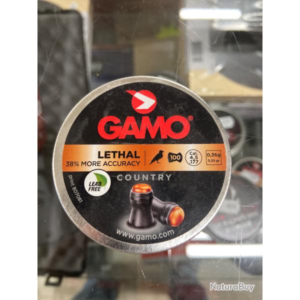 1 boite de 100 plombs Gamo LETHAL cal 4.5