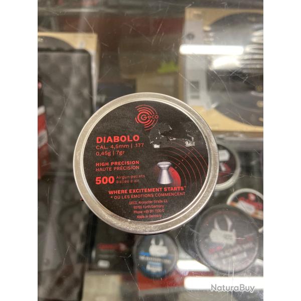 1 boite de 500 plomb Geco DIABOLO 4.5mm