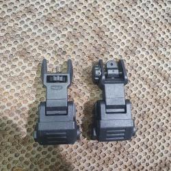 ensemble haussse & guidon pliants  DLG TACTICAL type FLIP UP SIGHT SET pour syst&egrave;me AR15 AR10 AR308