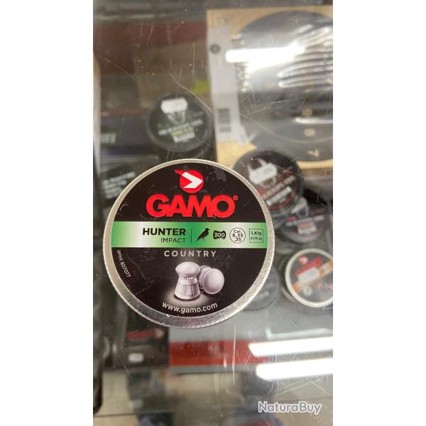 1 boite de 200 plombs Gamo, Hunter, impact, calibre 6.35�
