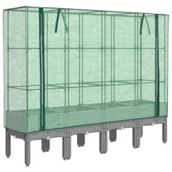 Jardini&egrave;re bac lit sur&eacute;lev&eacute; plantes fleurs terrasse jardin sur&eacute;lev&eacute;e avec housse aspect rotin 160 x