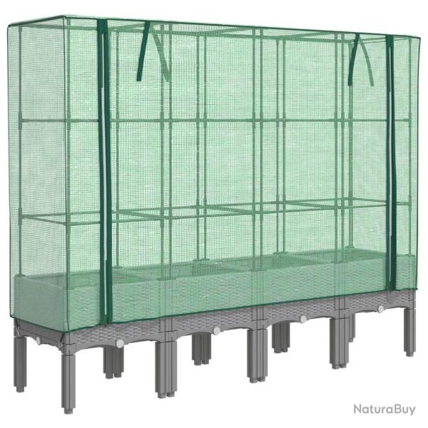 Jardini�re bac lit sur�lev� plantes fleurs terrasse jardin sur�lev�e avec housse aspect rotin 160 x