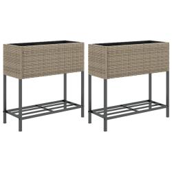 Jardini&egrave;re bac lit sur&eacute;lev&eacute; plantes fleurs jardin terrasses avec &eacute;tag&egrave;re lot de 2 70 x 28 x 70 cm r