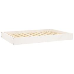 Lit pour chien panier canap&eacute; confortable 91,5 x 64 x 9 cm bois de pin solide blanc 02_0043006