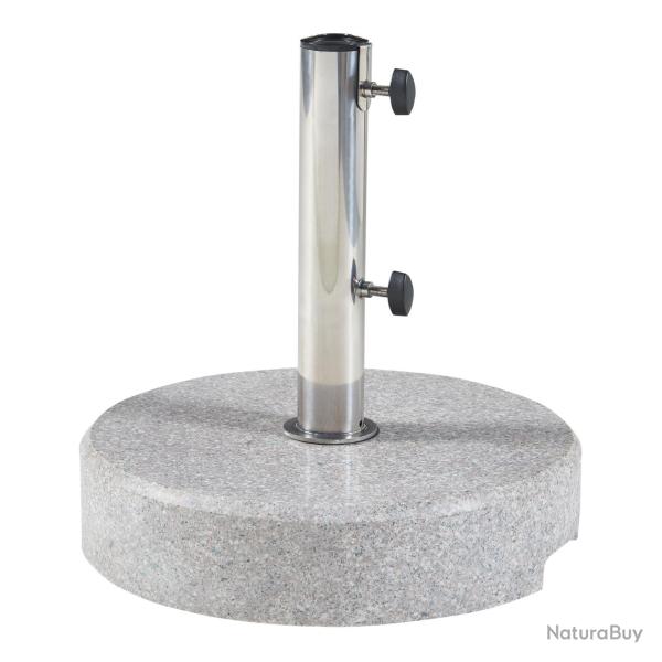 Pied de parasol jardin ext�rieur rond en granit 38 x 9 cm gris 03_0010260