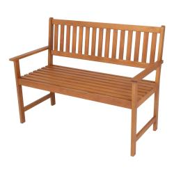 Banc de jardin pour 2 personnes bois d'eucalyptus 120 x 58 x 90 cm naturel 03_0008962