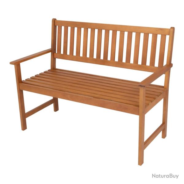 Banc de jardin pour 2 personnes bois d'eucalyptus 120 x 58 x 90 cm naturel 03_0008962