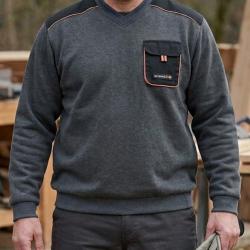TERRATREND 3815GN -- Sweat col V gris : la touche casual dynamique L
