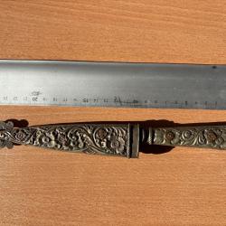 rare Couteau de Gaucho argentin Juca en m&eacute;tal argent&eacute; du XIX s