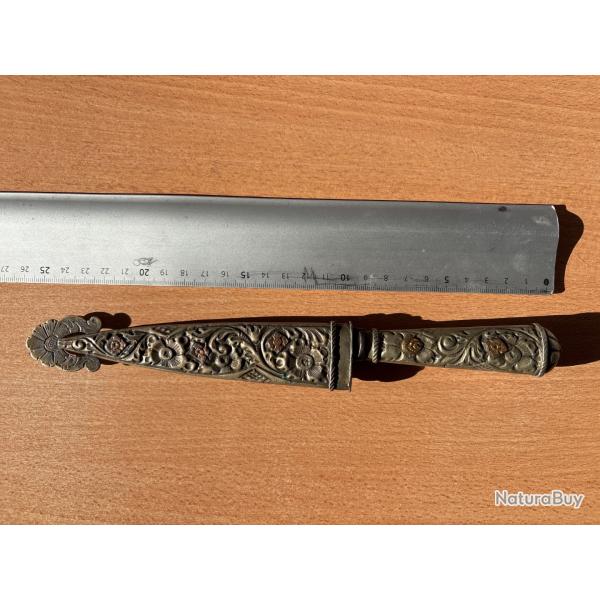 rare Couteau de Gaucho argentin Juca en m�tal argent� du XIX s