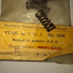 Mas 36. 36/51 ressort de g&acirc;chette NEUF vendu par poudrenoirepro