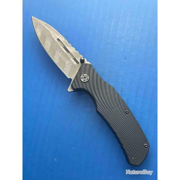 Couteau Kershaw Trace A/O Lame Acier 8Cr13MoV Tiger Stripe Camo Manche Black GFN Linerlock KS1311TSX