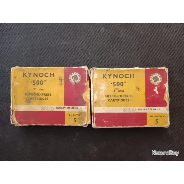 MUNITIONS KYNOCH .500 3" 570 GRNS SOLID