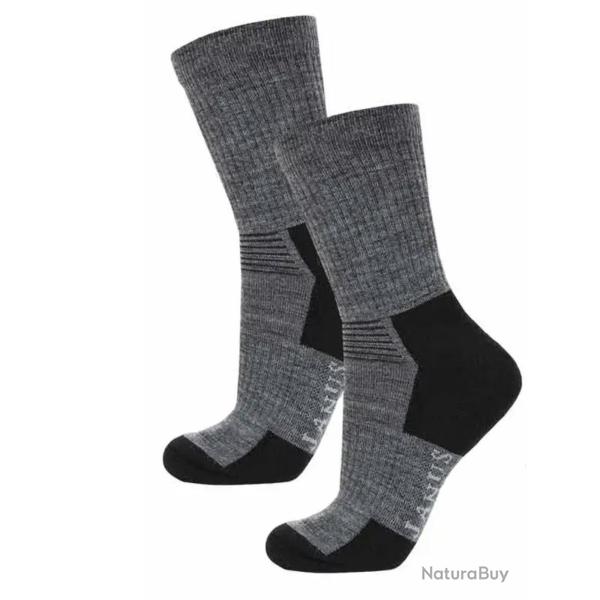 Lot de 2 paires de chaussettes chaudes en laine gris  36-39
