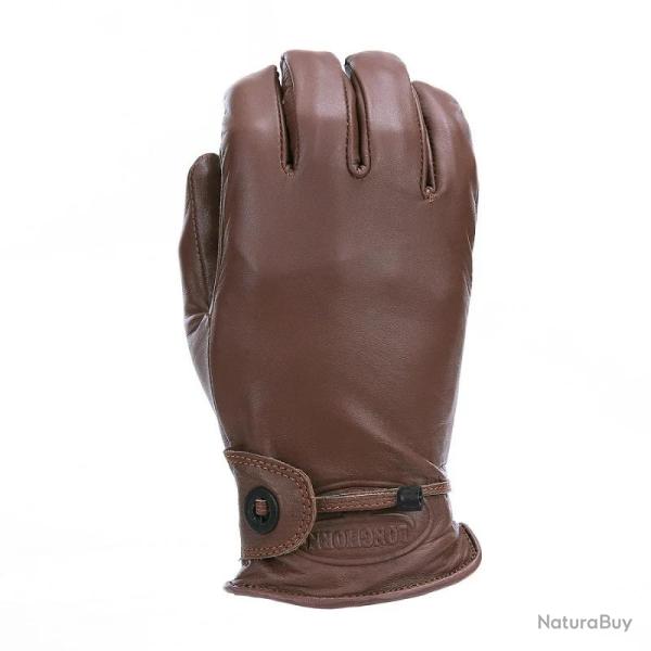 Gants en cuir LongHorn marron : chaleur hivernale et grip outdoor assur�s L