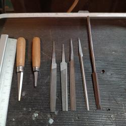 Lot limes armurier professionnelles angle vif queue d'aronde, Cran de d&eacute;tente, cran percuteur etc