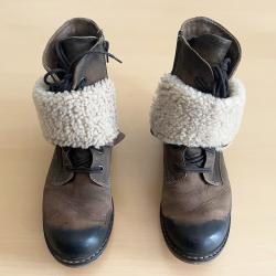 Bottes &agrave; lacets avec gu&ecirc;tres femme vintages