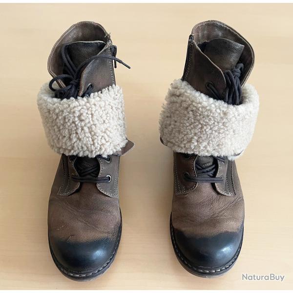 Bottes � lacets avec gu�tres femme vintages