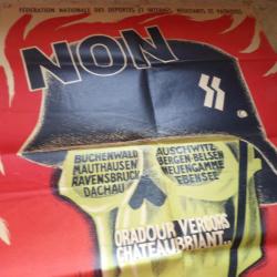 affiche politique f&eacute;d&eacute;ration casque ss d&eacute;port&eacute;s intern&eacute;s r&eacute;sistants patriotes prisonnier post ww2
