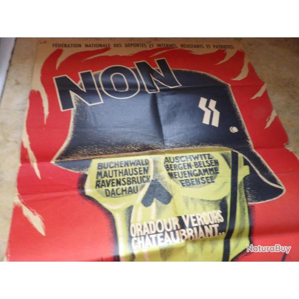 affiche politique f�d�ration casque ss d�port�s intern�s r�sistants patriotes prisonnier post ww2