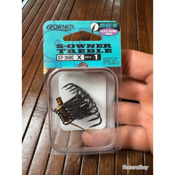 P�CHE Owner ST-36 BC X Treble Hook Black Size 1
