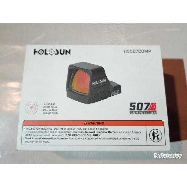 Point rouge reflex Holosun HS507comp + adaptateur picatinny