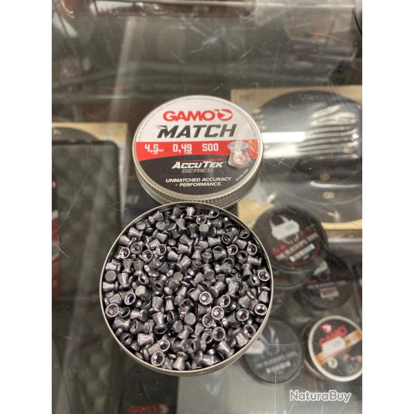 1 bte de plombs Gamo Match calibre 4.5mm