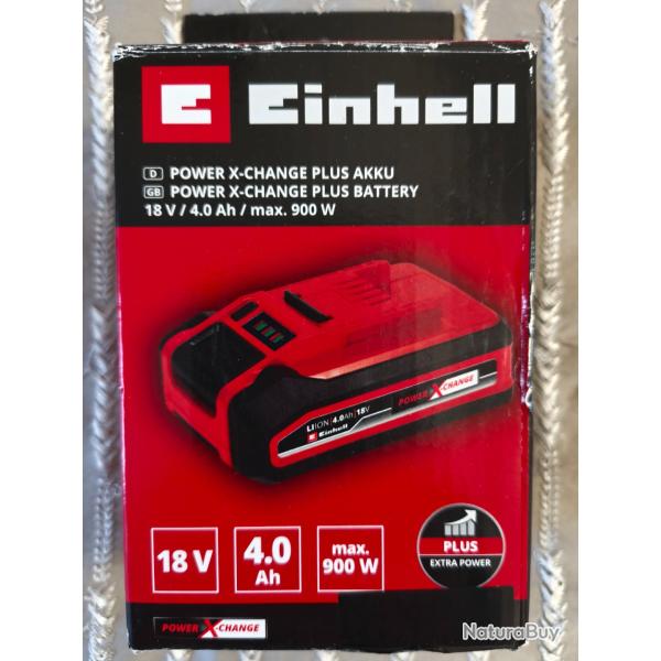 Einhell Batterie 4,0 Ah Power X-Change Plus (Lithium-ION) - 18 V - 100% Neuve