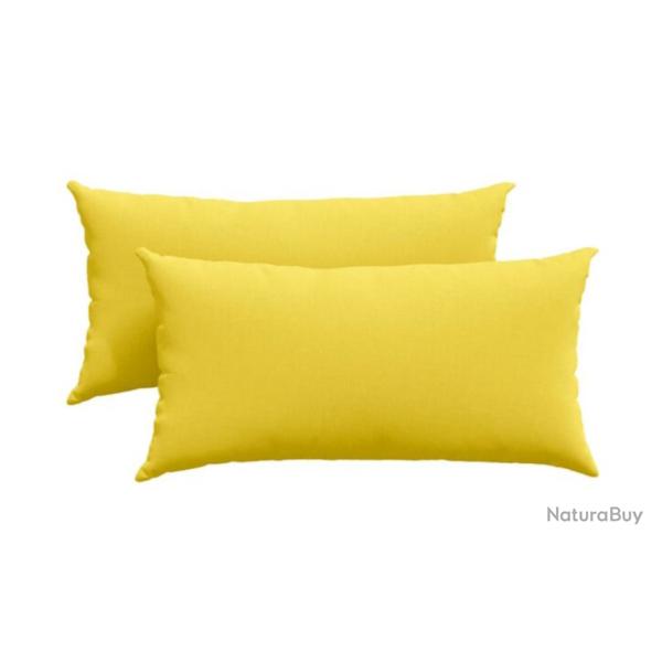 Coussins canap� tissu jaune clair 80x40 cm doux d�coratifs