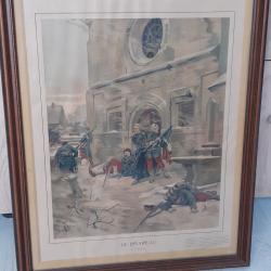 TABLEAU SCENE DE GUERRE 1870 1871